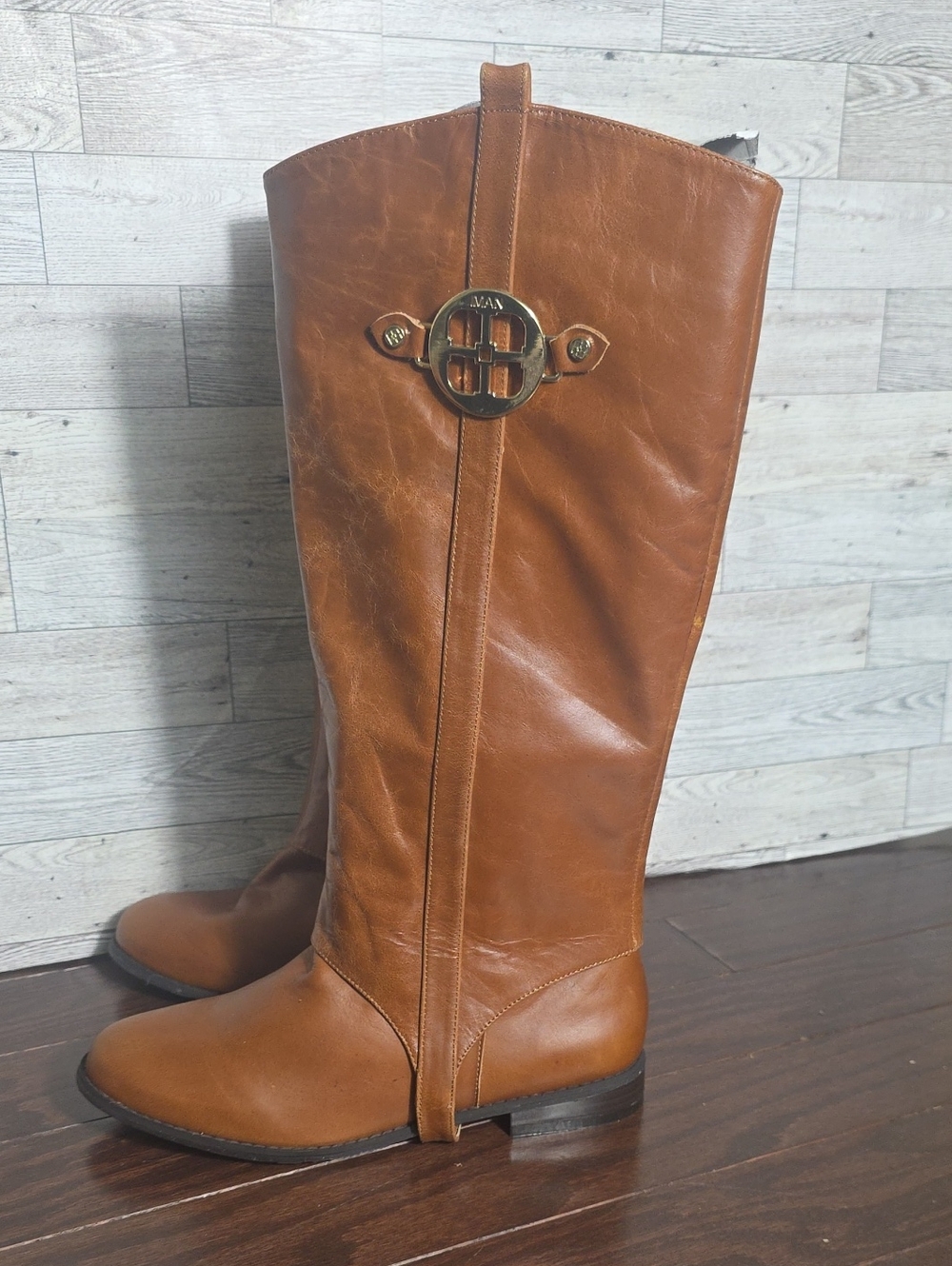IMAN Brown Leather Riding Boot